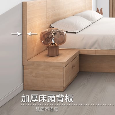 Cozy舒活系1抽收納床頭櫃-原木色12