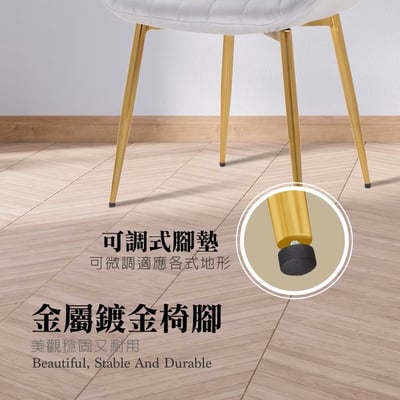 Dayo戴洋直紋絨布金腳休閒餐椅-兩色可選5