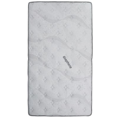 摺好睡石墨烯透氣對折獨立筒床墊3.5尺-淺灰色1