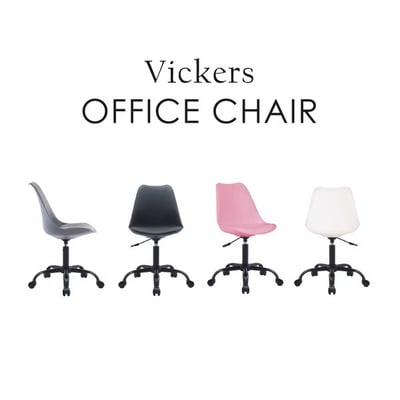Vickers維克斯PP造型軟墊黑腳電腦椅-四色可選5