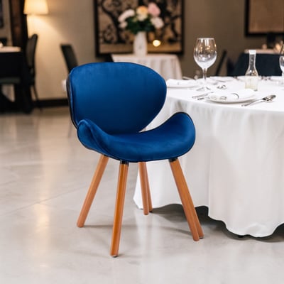 Vigo維格流線絨布實木腳休閒餐椅-五色可選20