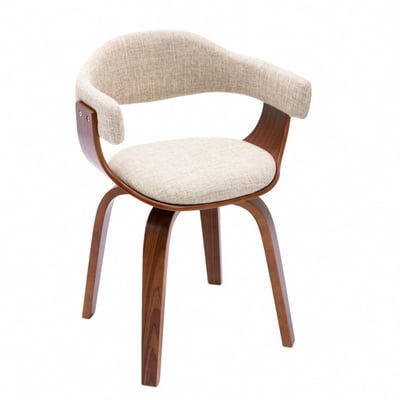 Nina妮娜布面曲木可旋轉休閒餐椅-兩色可選1