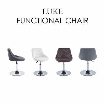 Luke路克菱格紋皮面可調式多功能圓盤椅-四色可選5