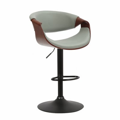 Louisa路易莎PU面流線曲木升降黑腳吧檯椅-兩色可選16