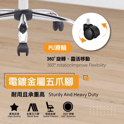 Bard巴德中背厚坐墊扶手可調式電腦椅-黑色14