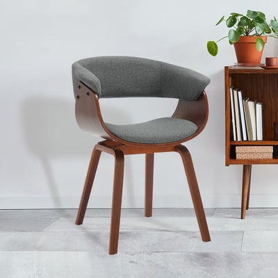 Jeremy捷洛米布面造型扶手曲木休閒餐椅-三色可選17