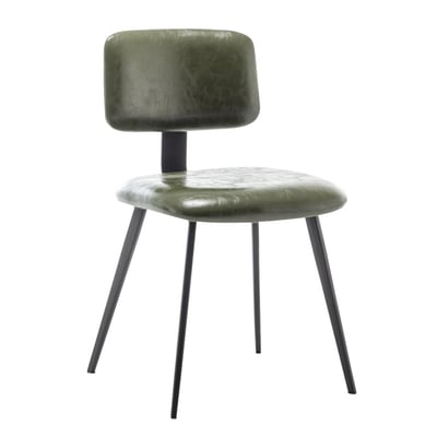 Ian伊恩PU面金屬黑腳工業休閒餐椅-兩色可選1