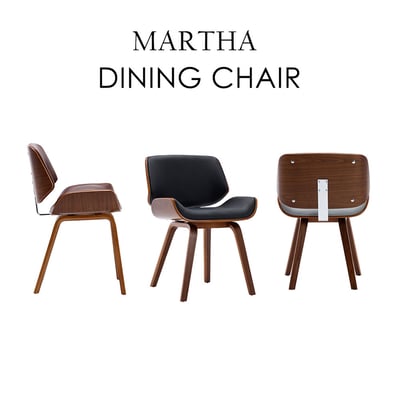Martha瑪莎PU皮面經典曲木餐椅-三色可選4
