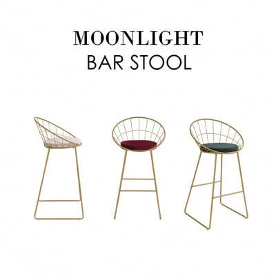 Moonlight月光全金腳軟墊吧檯椅-坐高76cm-三色可選4