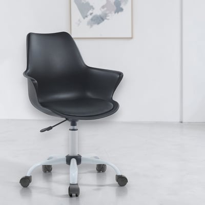 Milo米洛簡約軟墊扶手PP白腳電腦椅-四色可選16