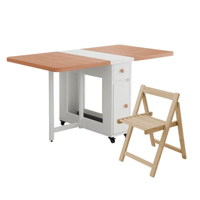 Fika悠享系1抽1門一桌四椅折合蝴蝶長方餐桌椅組-幅150cm(GU014A+GU017A)18