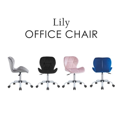 Lily莉莉造型絨布軟墊白腳電腦椅-四色可選6
