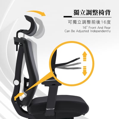 Duccio杜喬意式高階底盤半網人體工學電腦椅-黑色4