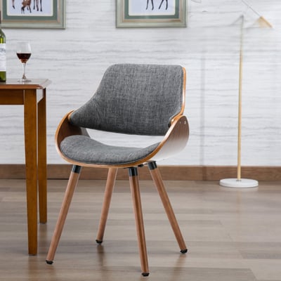 Ingrid英格莉布面曲木餐椅-灰色14