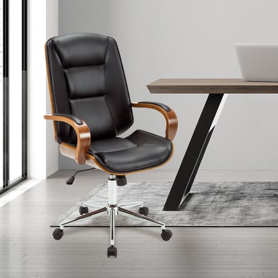 Augstin奧古斯汀中高背曲木扶手電腦椅-黑色16