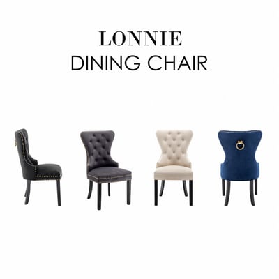 Lonnie朗尼絨布拉扣鉚釘木質腳休閒餐椅-四色可選12