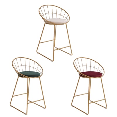 Twilight暮光全金腳軟墊吧檯椅-坐高61cm-三色可選6