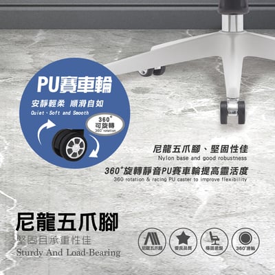 Vortex 2.0 旋流白框中背半網扶手人體工學電腦椅-三色可選9