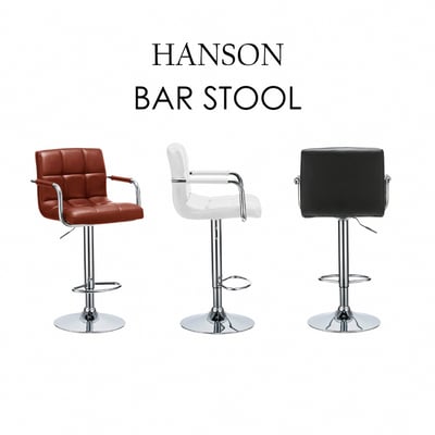 Hanson漢森方格扶手吧檯椅-三色可選4