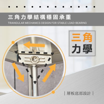 Tough塔弗不鏽鋼五層收納置物架-幅45cm-銀色8