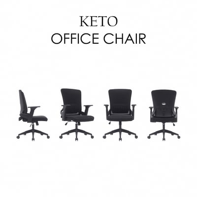 Keto凱拓中背扶手半網人體工學電腦椅-黑色3