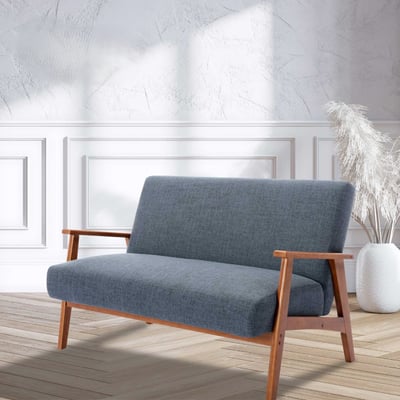 Seno賽諾布面厚感實木腳雙人休閒沙發-兩色可選17