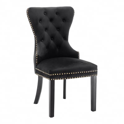 Lonnie朗尼絨布拉扣鉚釘木質腳休閒餐椅-四色可選18