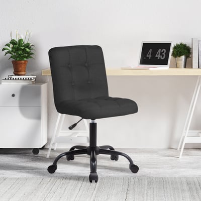 Pace佩斯可調式布面方格黑腳電腦椅-兩色可選15