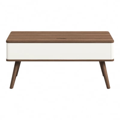 恬靜系升降收納實木腳長方咖啡桌-幅95cm-棕色14