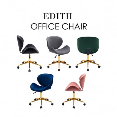 Edith伊迪斯簡約絨布金腳電腦椅-五色可選6
