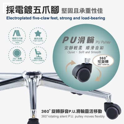 Conrad康萊德多功能高背伸縮腳凳電腦椅-兩色可選16