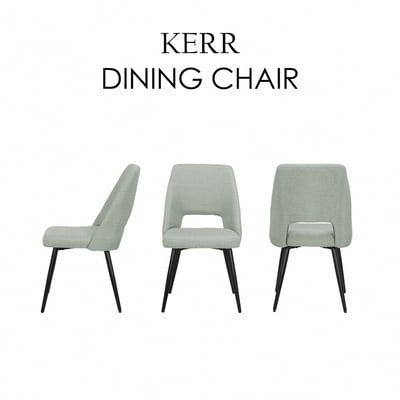 Kerr科爾微流線鏤空造型餐椅-灰綠色2