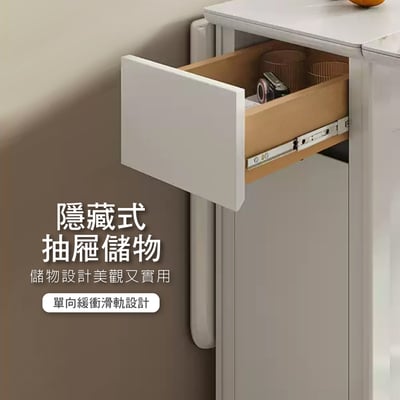 Fika悠享系1抽1門折合蝴蝶長方餐桌-幅130cm-大理石紋13