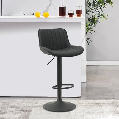 Elton艾爾頓直紋PU面黑腳可調式吧檯椅-三色可選19