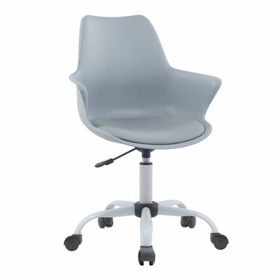 Milo米洛簡約軟墊扶手PP白腳電腦椅-四色可選4