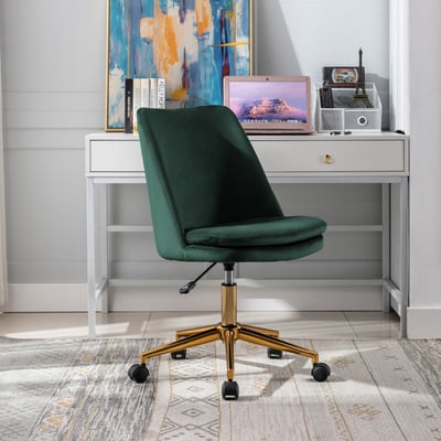 Calista卡莉絲塔簡約絨布金腳電腦椅-三色可選17