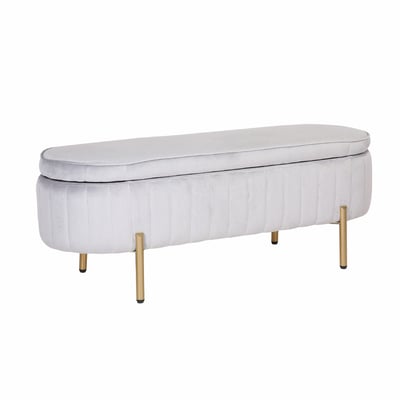 Elden艾爾登絨布金腳掀蓋收納長椅凳-四色可選11