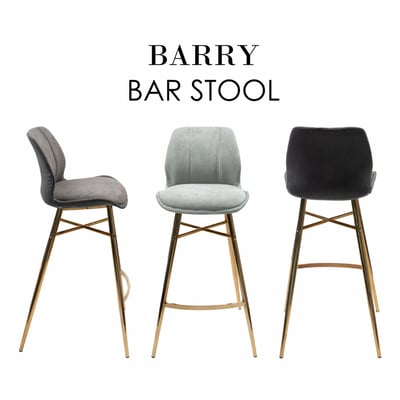 Barry巴瑞絨布金高腳吧檯椅-坐高72cm-兩色可選3