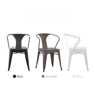 Joa喬亞工業風金屬造型背靠餐椅 三色可選4