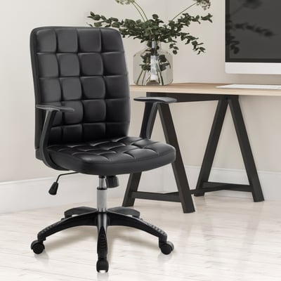 派屈克PU方格扶手尼龍腳電腦椅-兩色可選17