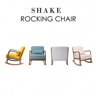 Shake夏克布面實木框單人休閒搖椅-四色可選5