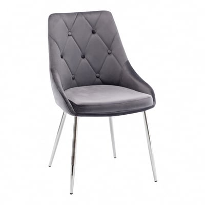 Rabia瑞比婭拉扣菱紋絨布電鍍腳休閒餐椅-四色可選4