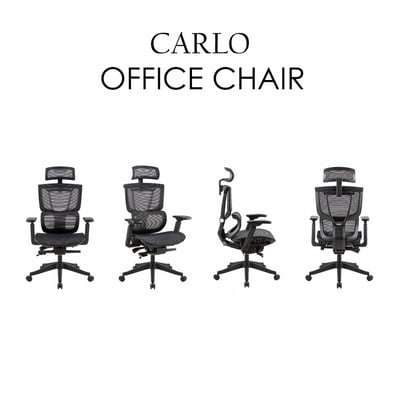 Carlo卡洛意式高階底盤德國網人體工學電腦椅-黑色2