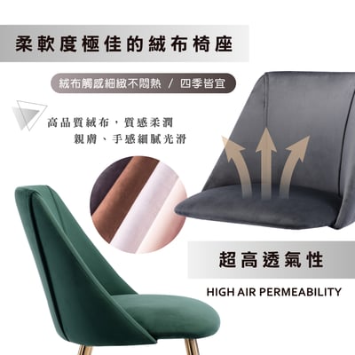 Amy艾米絨布直紋休閒餐椅-三色可選9