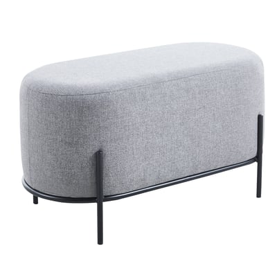 Calvin凱文布面金屬黑腳橢圓穿鞋椅凳-寬80cm-三色可選1