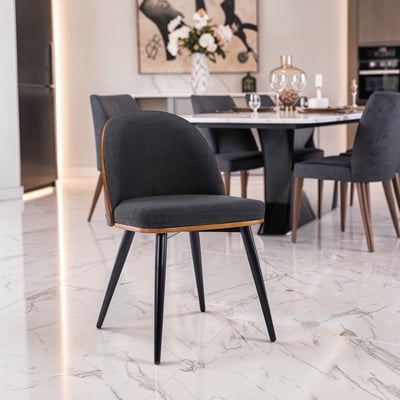 Gail蓋爾布面雅緻曲木休閒餐椅-深灰色16