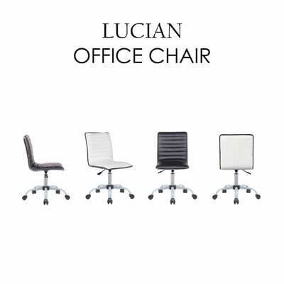 Lucian路西恩橫紋PU可調式白腳電腦椅-兩色可選3