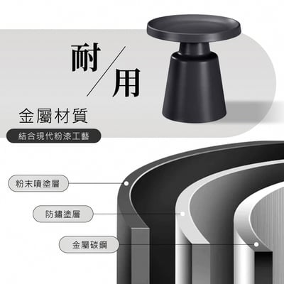 極簡黑白時尚雙色圓形套几6