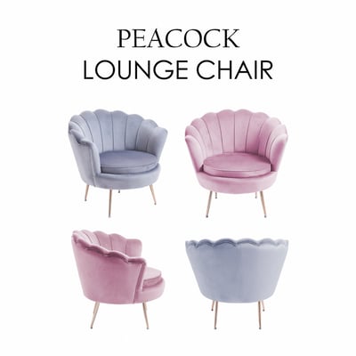Peacock孔雀時尚絨布休閒椅-兩色可選3