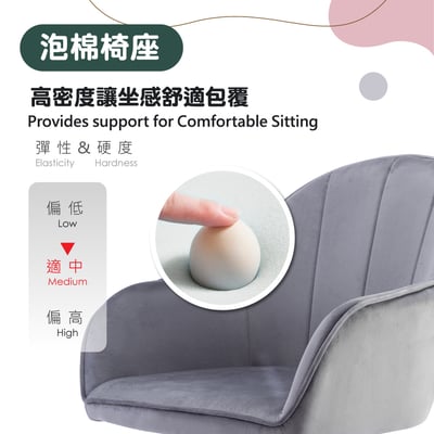 Xenos吉諾斯輕奢流線絨布電腦椅-四色可選5